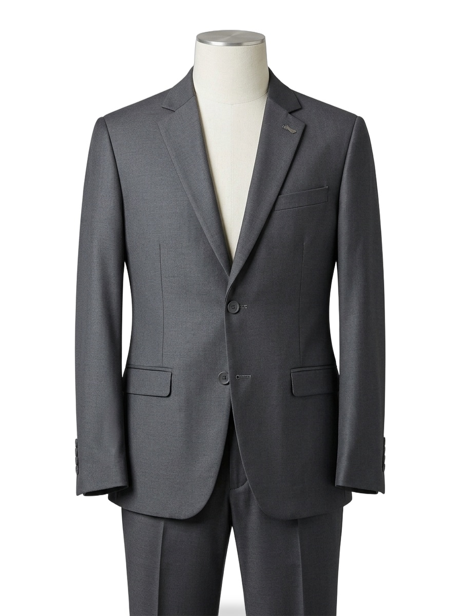 Charcoal Slate Grey Two-Piece Wool Suit